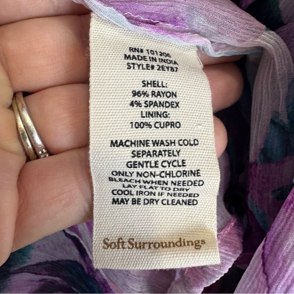 Soft Surroundings Purple Floral Cardigan - Picture 5 of 5